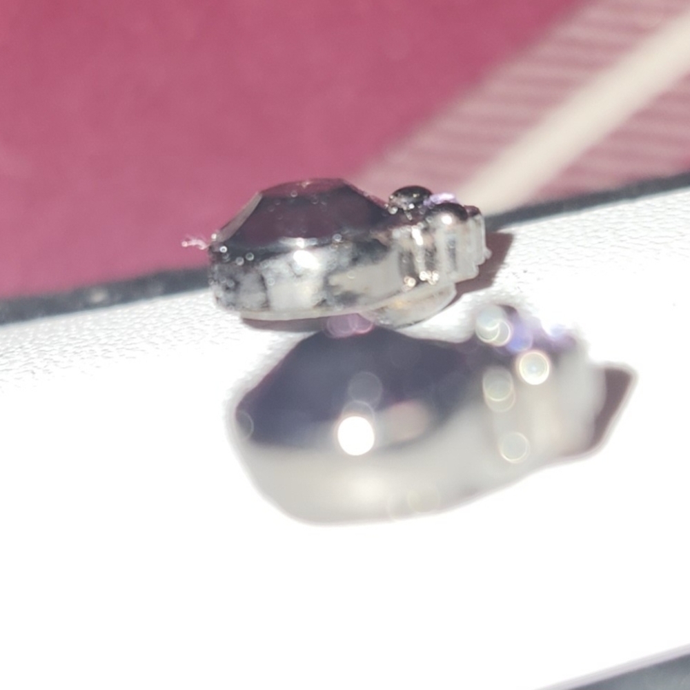Sterling Silver Purple Amethyst Stud Earrings View 4